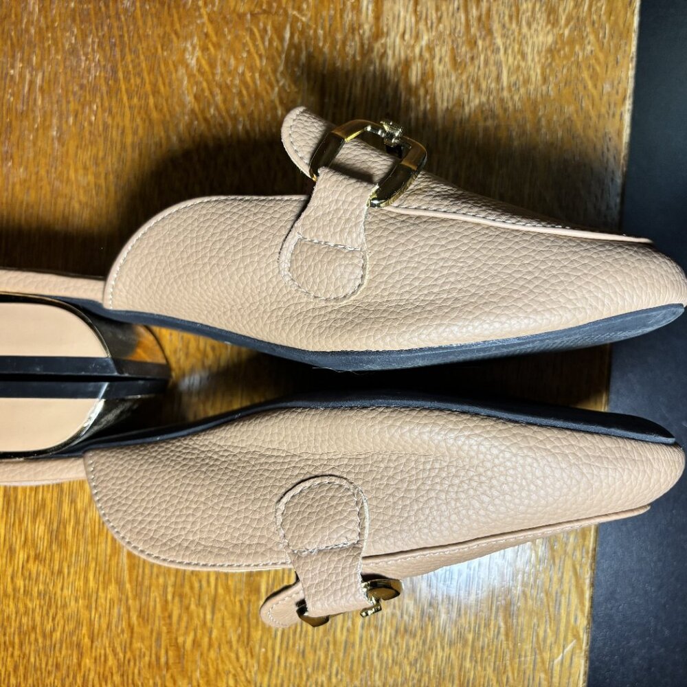 Source Unknown Tan Loafers With Gold Accents, Beu… - image 3